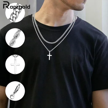 Sterling Cross Double Layered Necklace 1