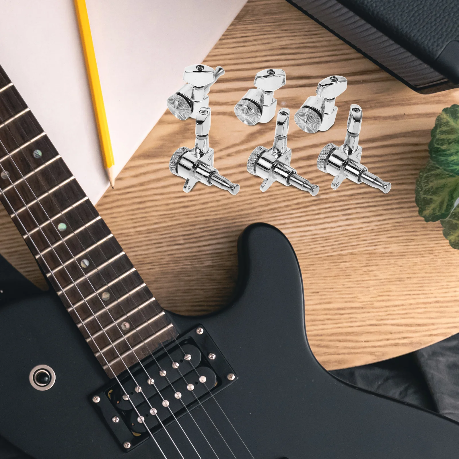 

6 Pcs Guitar Peg Lock Electric Bass Tuning Pegs Acoustic Silver Zinc Alloy Folk