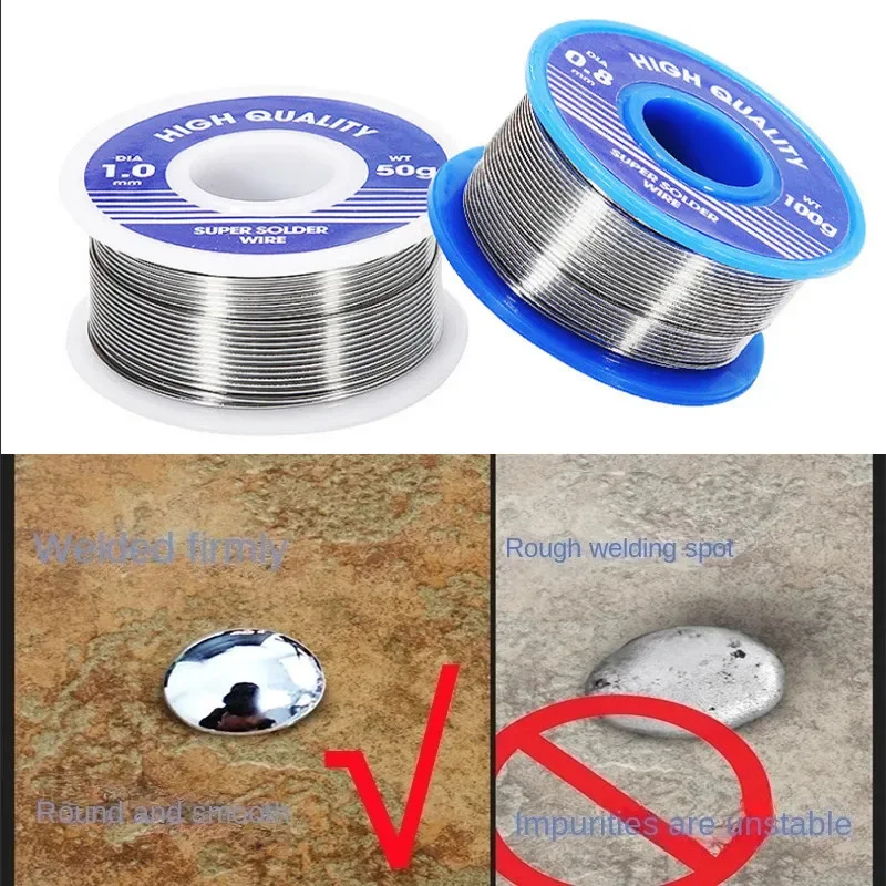 100g /0.8/1mm Tin Lead Tin Wire Melt Rosin Core Solder Soldering Wire Roll No-clean Low Melting FLUX 2.0% No Need Solder Powder