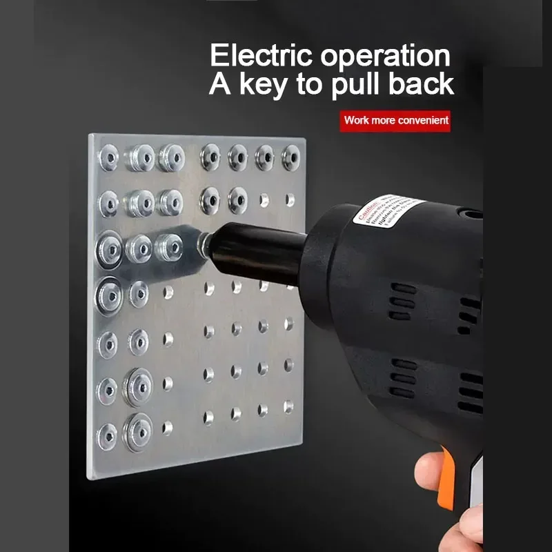 Multi-functional Automatic Rivet Nail Gun Rechargeable  Electric Nut Riveting  Drill  4 in 1 Adapter  Tools 18 V Brushless Motor