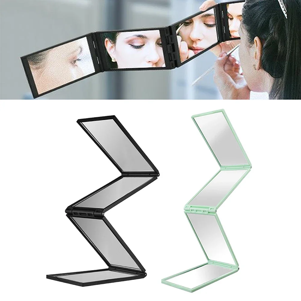 Portable 4-sided Folding Mirror, Portable solid color cosmetic mirror, Travel outing beauty tool, 1PC