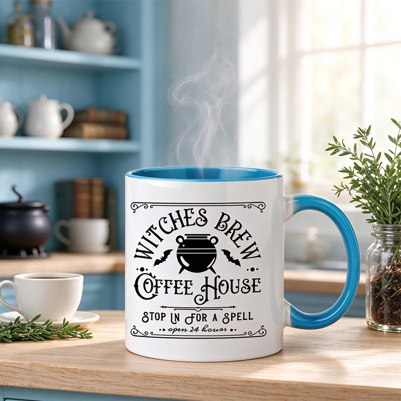 Custom ceramic mug featuring the text 