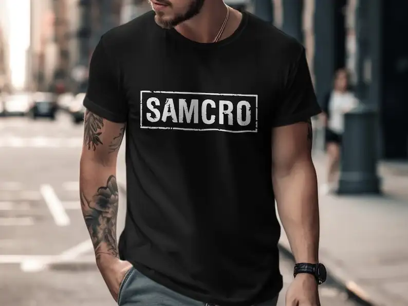 

Camiseta con logotipo desgastado de SAMCRO, camiseta gráfica única, ropa informal elegante, regalo Ideal para fanáticos, camiset