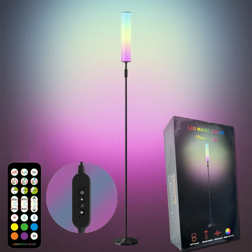 

RGBIC Ambient Lighting Floor Lamp Adjustable Color Temperature Perfect for Home Decor Modern Design Stylish Brightness