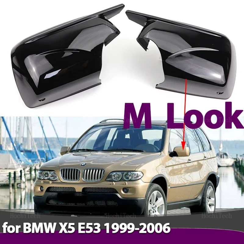 

Side Rearview Mirror Cap Wing Side Mirror Cover 2024 New M Look Mirror Covers for BMW X5 E53 1999-2006 Replacement