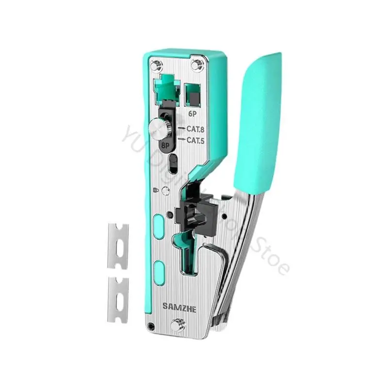 96BA Telefon- und Ethernet-Kabel-Crimpzange 8P 6P mit Drahtschneider und Öffnung zum Entfernen der Abdeckung – Detail 2