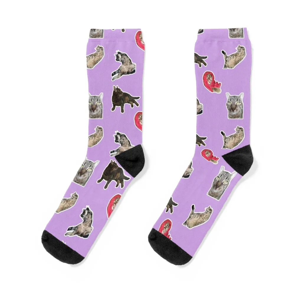 

Oscar the Cat Sticker Pack Socks japanese fashion cotton basketball Stockings compression Women Socks Men's