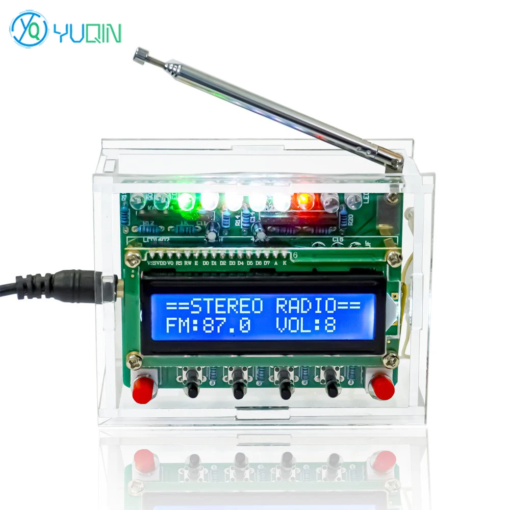 Digital FM Radio Assembly Kit RDA5807  87-108MHZ LCD Display Welding Exercise DIY