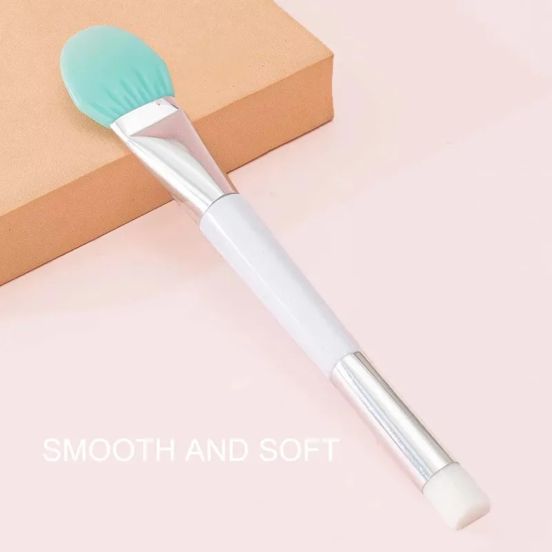Double-ended Silicone Mask Brush, Soft Bristle Mud Mask Brush Dual-purpose Applicator Dual-sided Face Mask Mud Silicone Portable