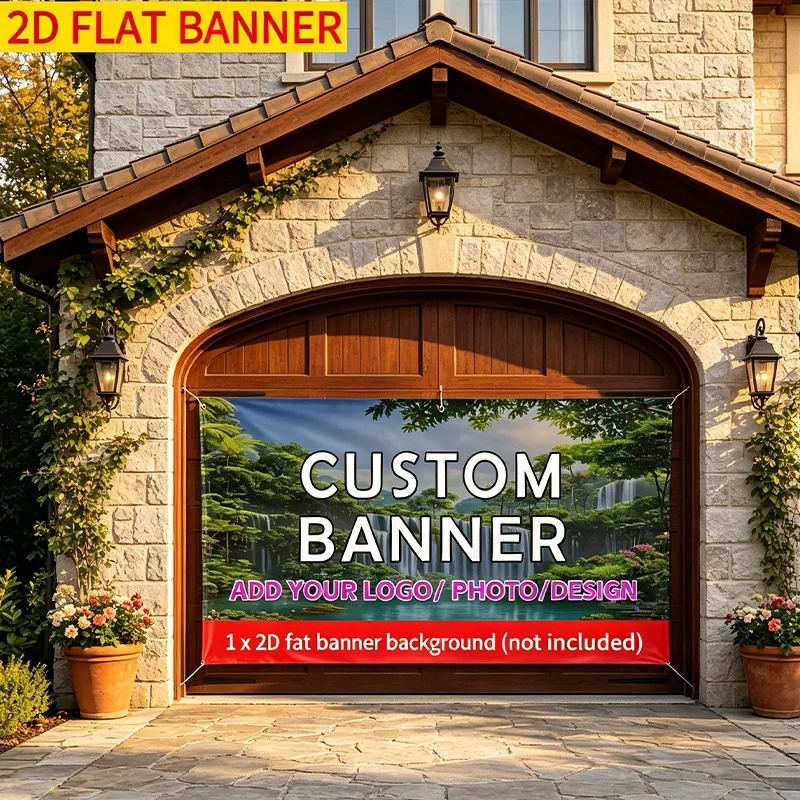 2D Flat 1pc Personalized Custom Photo Garage Banner - Extra Large Custom Garage Door Banner - Personalized Photo Backdrop