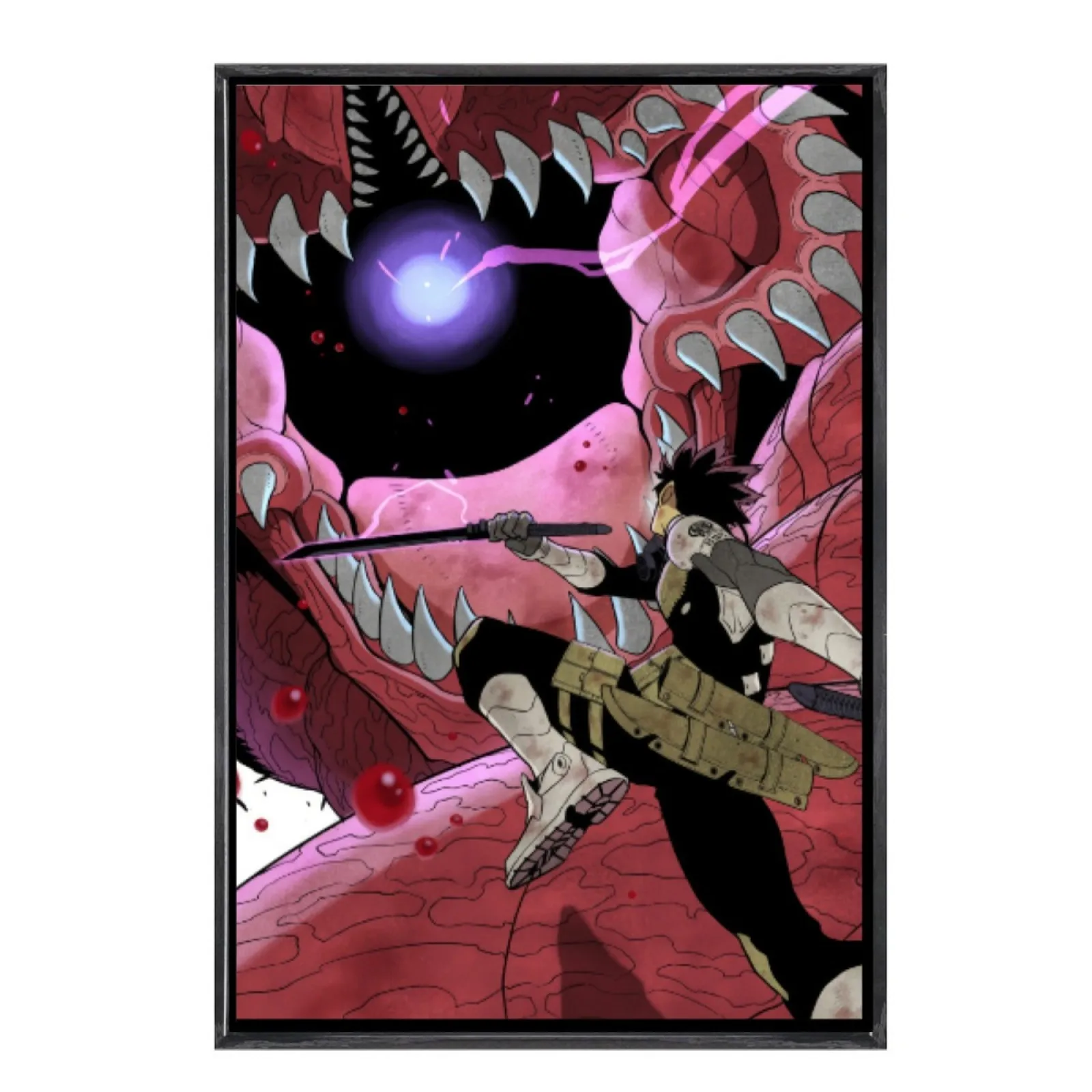 

Japanese Manga Multi-Size Canvas Poster Double Framed Wall Art,Kaiju No 8 Home Decor for Living Room Bedroom