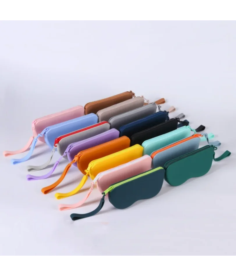 

Soft Silicone Zipper Glasses Bag Storage Waterproof Bag Cosmetic Coin Bag for Women Girls Dustproof Glasses Box