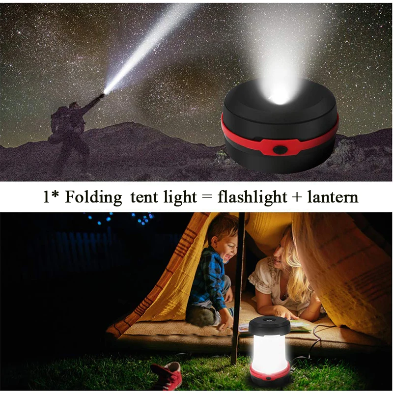 Outdoor Collapsible Tent Light Portable Camping Light Handheld Flashlight Hand Light Emergency Light Camping Lantern Night Light
