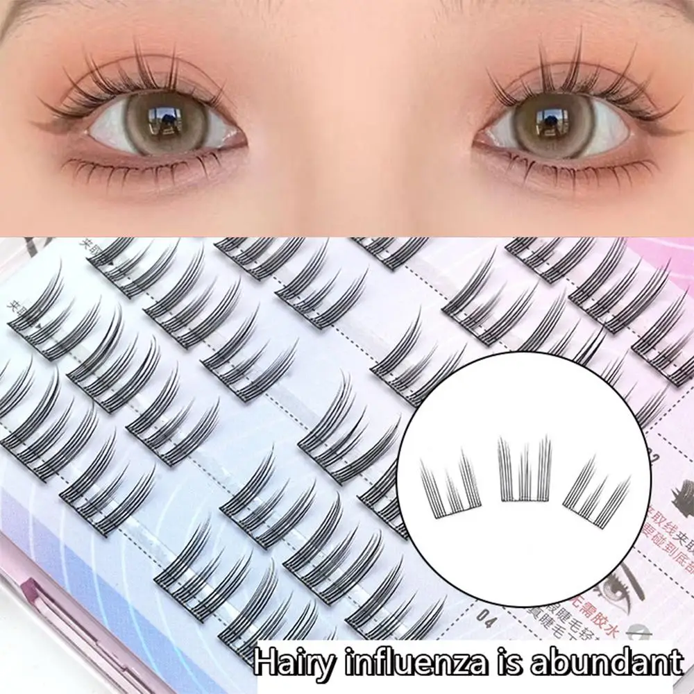 Cílios sem cola, enxerto de cílios segmentados, extensão de cílios autoadesivos, item de ondulação fofa, faça você mesmo, uso diário, grupos de cílios