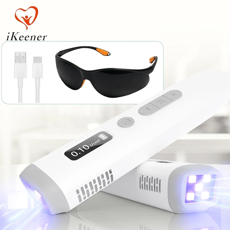 

Ультрафиолетовая лампа для фототерапии витилиго 308 нм, перезаряжаемая, портативная, легкая УФБ-лампа для лечения псориаза и кожных пятен