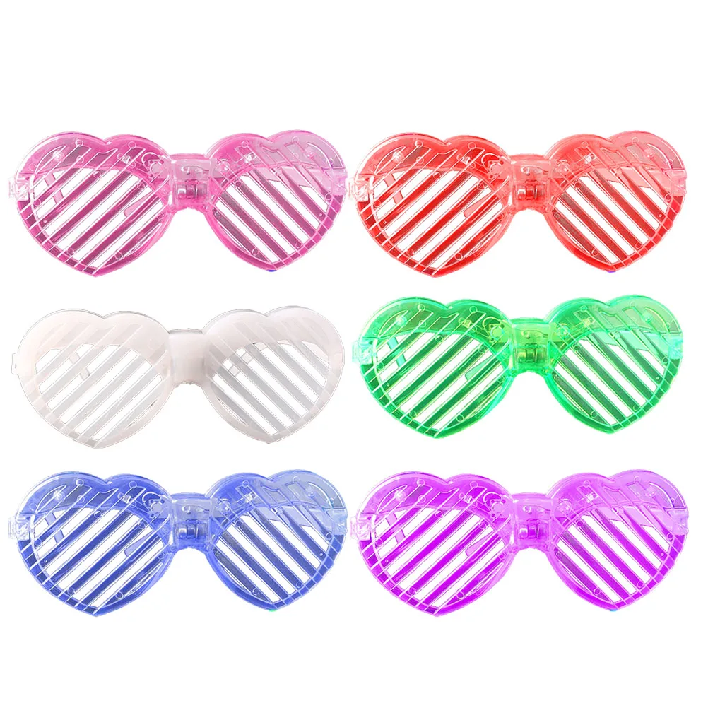 

6pcs LED Glow Glasses Random Color Light Up Sunglasses 15x5x3cm PC Plastic Powered Party Favors Gifts Festival