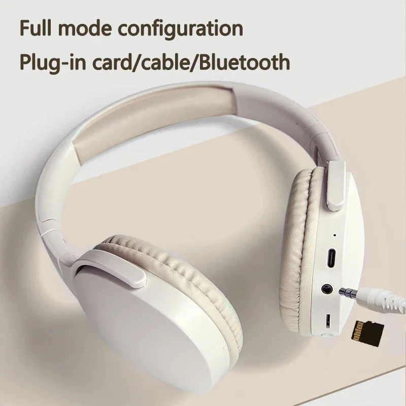 سماعات بلوتوث 5.3 لاسلكية + واسعة + TF ثلاثي الوضع سماعات ألعاب قابلة للطي HiFi سماعات أذن للحد من الضوضاء لشاومي