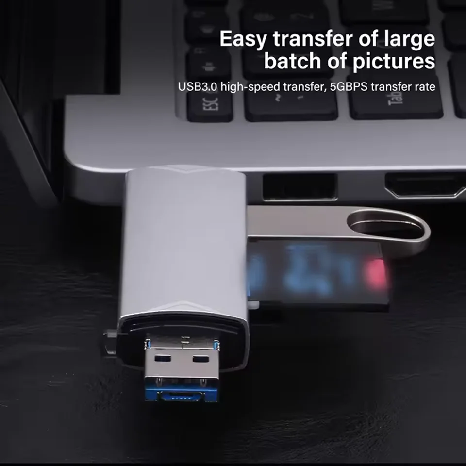 6 In 1 USB Typ-C Adapter TF SD Memory Card Reader OTG USB C Card Connector For iPhone 17 16 15 Pro Max Plus For Samsung Xiaomi view 4