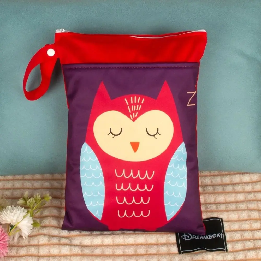 Stroller Bags Cartoon Wet Dry Bag Waterproof Washable Wet Storage Bag with Zippers Double Pocket Makeup Storage Bag Gym
