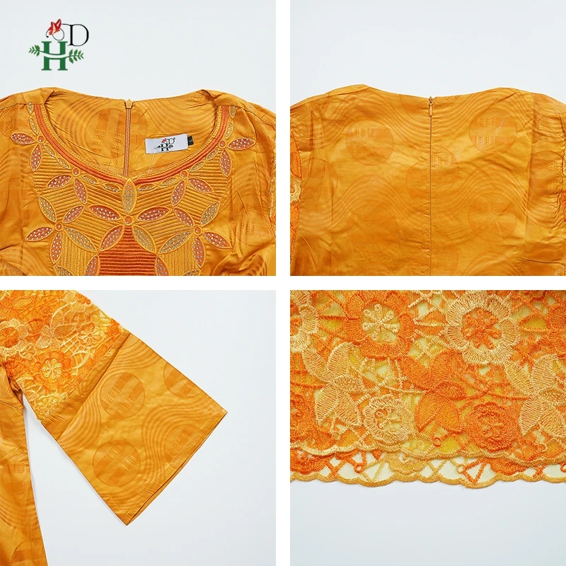 African Dress For Woman Traditional Dresses Turkey Dress Embroidered Orange Bazin Riche Lace Luxury Elegant 2024 Africa Clothing