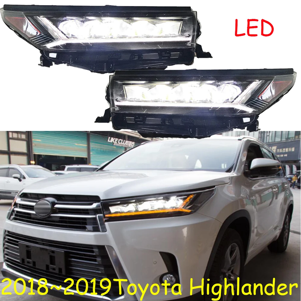 

Автомобильный бампер фара ДЛЯ toyota highlander kluger фара 2018 ~ 2019 светодиодные DRL автомобильные аксессуары HID ксенон авто highlander противотуманные фары