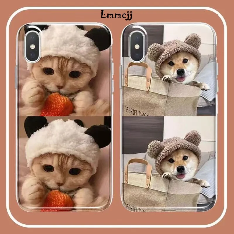 Lmmcjj Cat Dog Phone Case For Samsung Galaxy S22 S23 Ultra S21 A13 A51 A31 A14 A22 A23 A32 A33 A54 Note 20 Silicone iPhone Cover