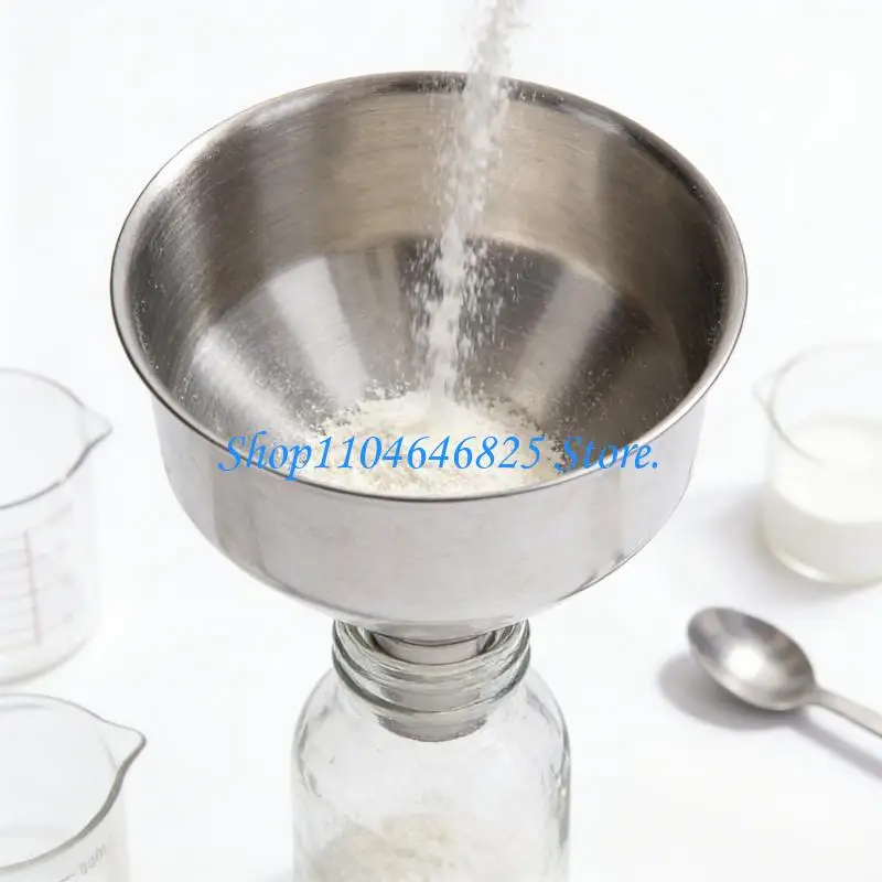 2PCS Stainless Steel Funnel Portable for Outdoor Camping Picnics Liquid Pouring