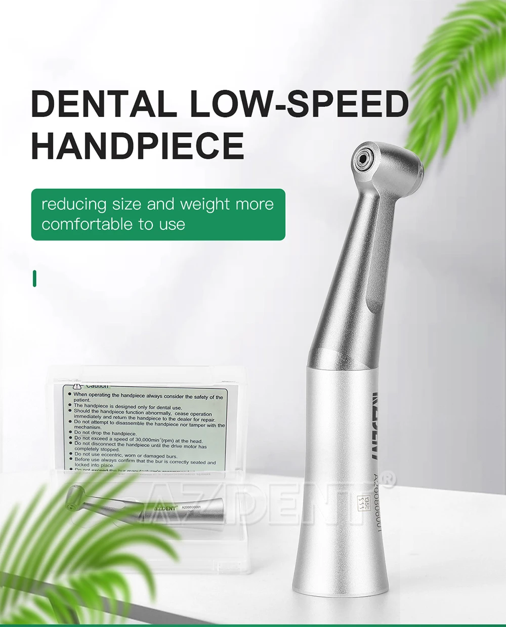 AZDENT Dental 1:1 Niedrigdrehzahl-Handstück passend für FG ø1,6mm Bohrer Winkelstück Druckknopf Zahnmedizinisches Instrument Laborausrüstung – Detail 1