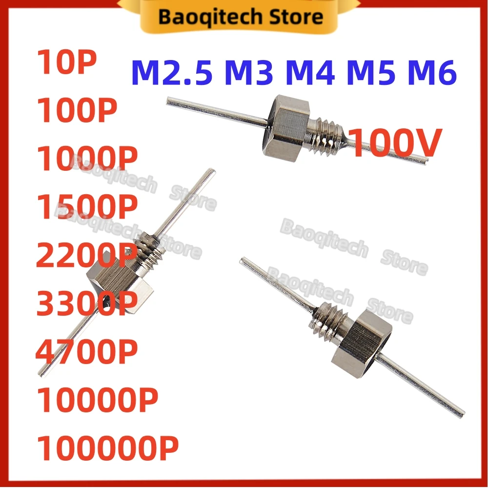 Feed-through Capacitor 100V 102 1NF 10pf 100pf 1500 2200 3300 pf 4700pf Metric M2.5/M3/M4/M5/M6 (2.5mm/3mm/4mm/5mm/6mm thread)