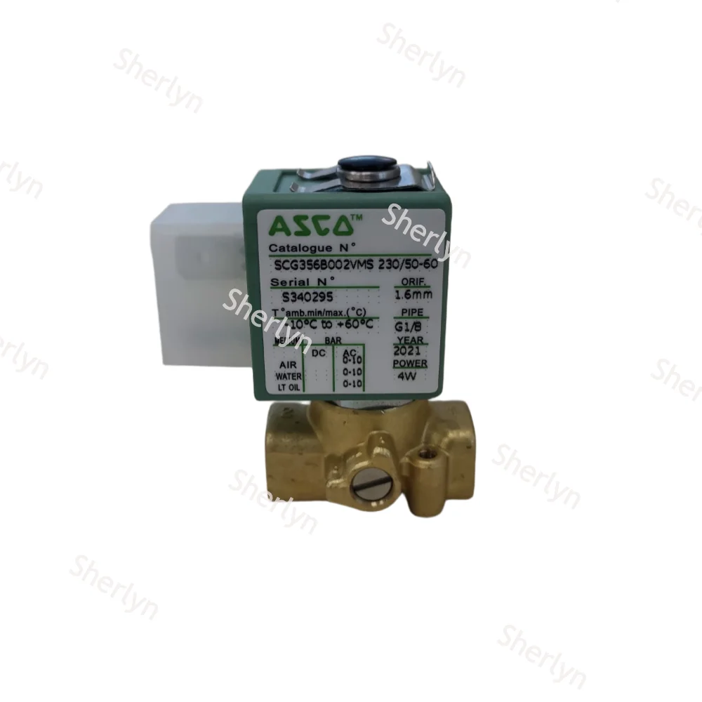 ASCO Solenoid Valve SCG356B002VMS 230/50 2-Position Two-Way Direct Acting Brass Valve Body Diameter G1/8