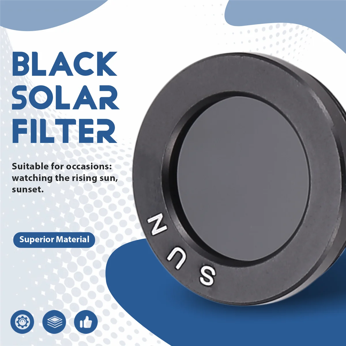 SMIEA 1.25 Inches Black Solar Filter Astronomical Telescope Accessories Optical Glass Lens Optical Filter Lens Filter M28X0.6