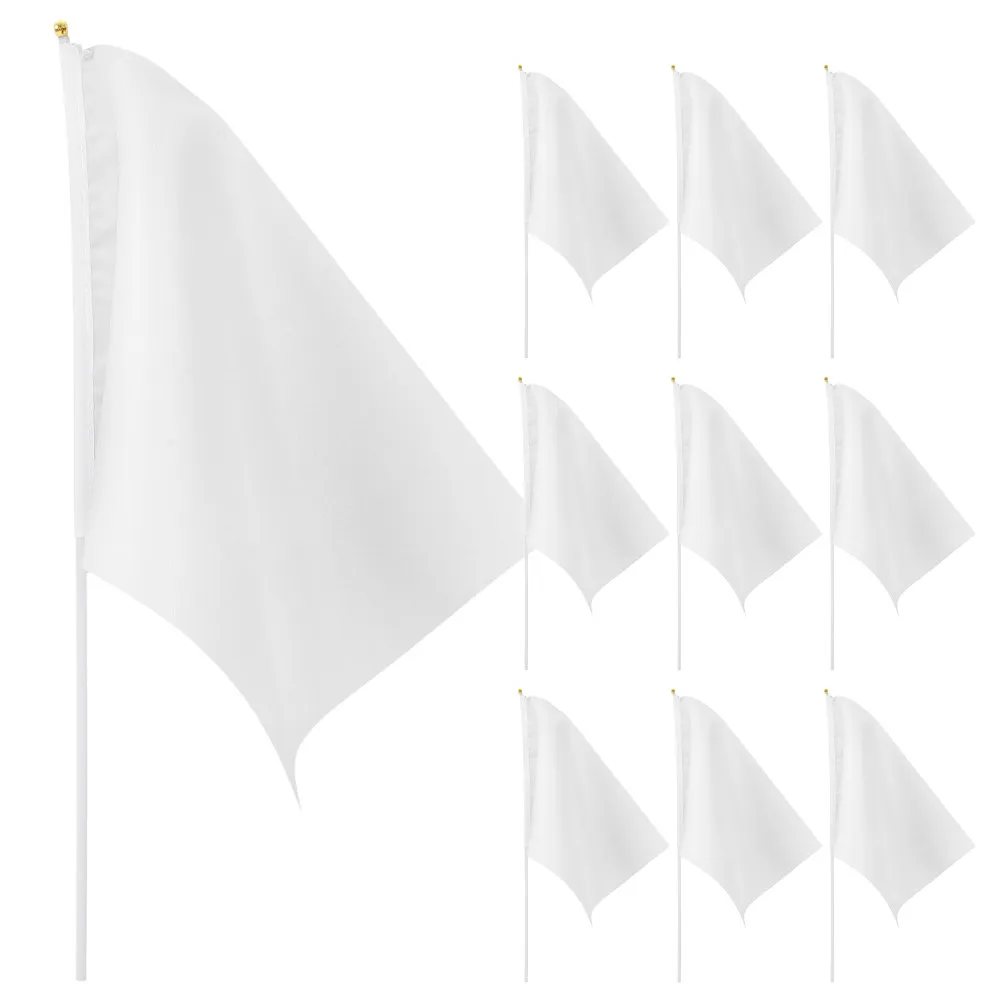 10Pcs Handheld Flag Blank Signal Flags Comfortable Grip Racing Competition Traffic Warning Flags Sports Equipment