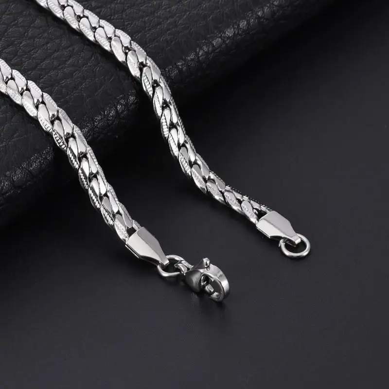 Stainless Steel Silver Color Luxury Brand Design Noble Necklace Chain For Women Man Fashion Wedding Engagement Jewelry Gifts