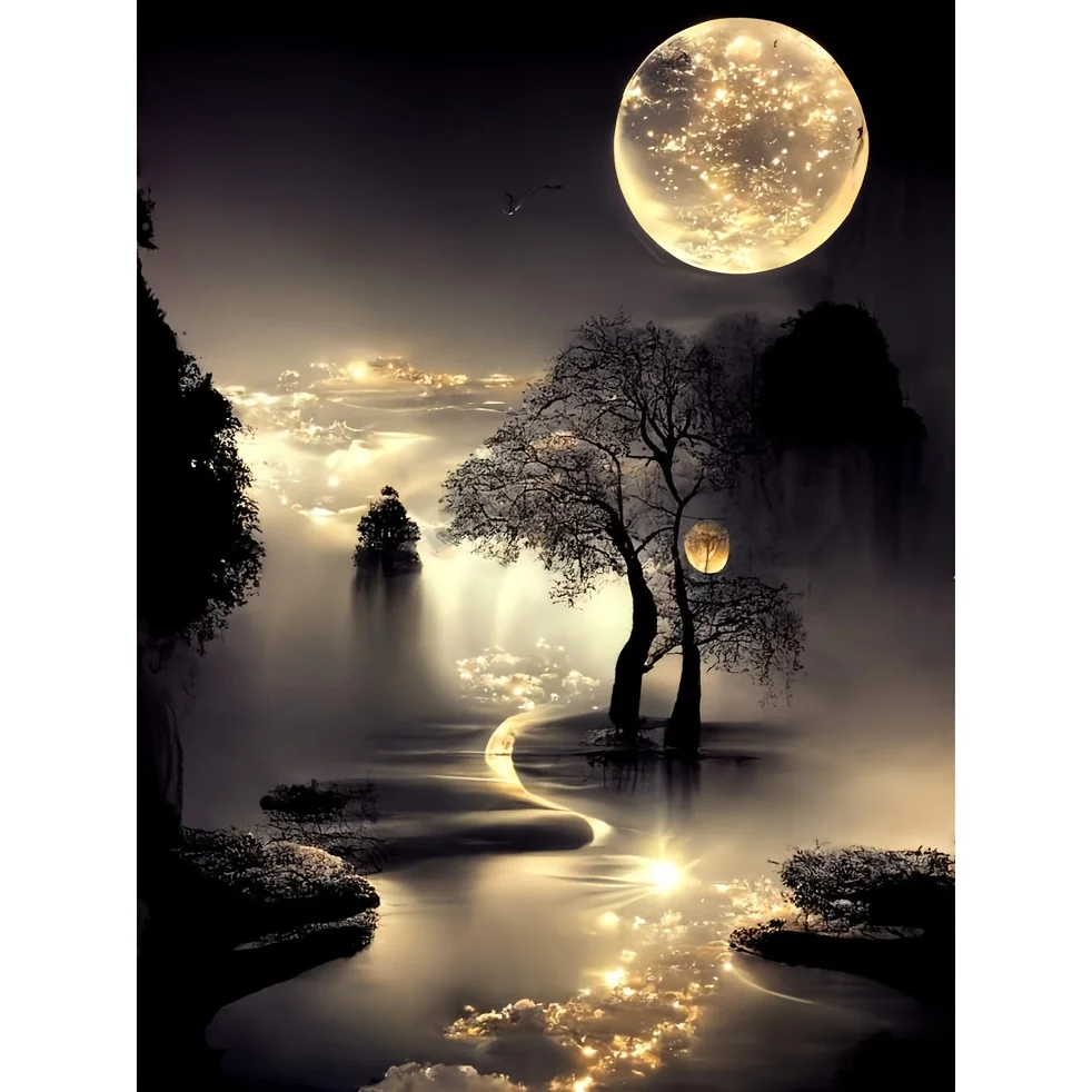 

Moon World in the Sky Landscape 500/1000/1200/2000 PCS Jigsaw Puzzles Family Activity Games for Gameroom Bedroom Gifts
