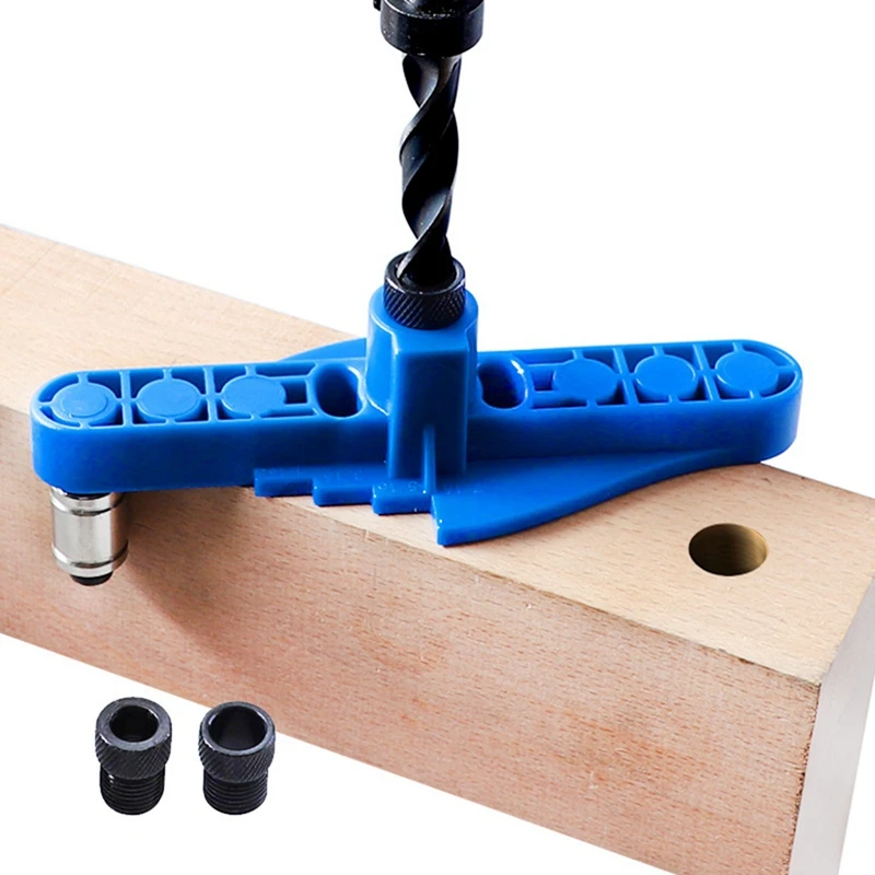 1Set 2-In-1 Straight Hole Punching Locator Sets Round Tenon Punch DIY Woodworking Tools Blue