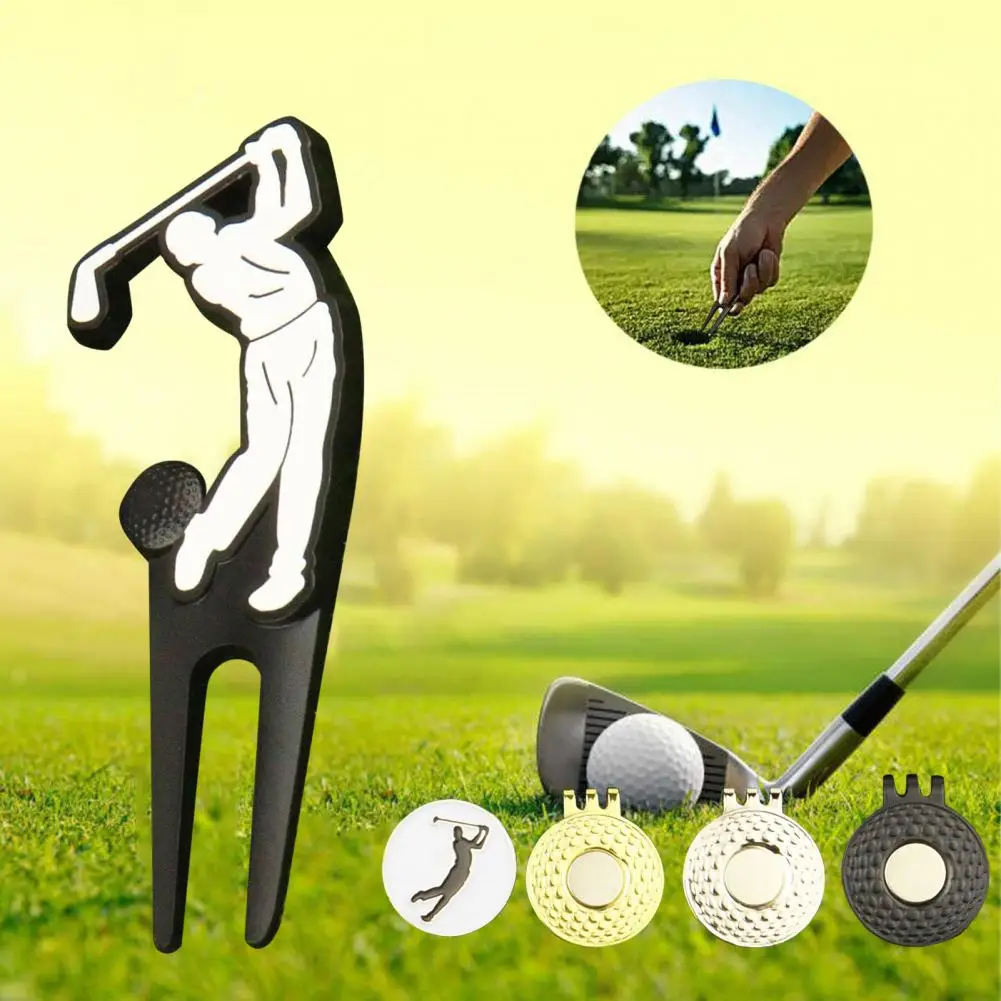 

Metal Golf Divot Repair Tool Ball Marker Hat Clip Set Men Women Golfer Golf Accessories Kit Gift Box Putting Fork Golf Training