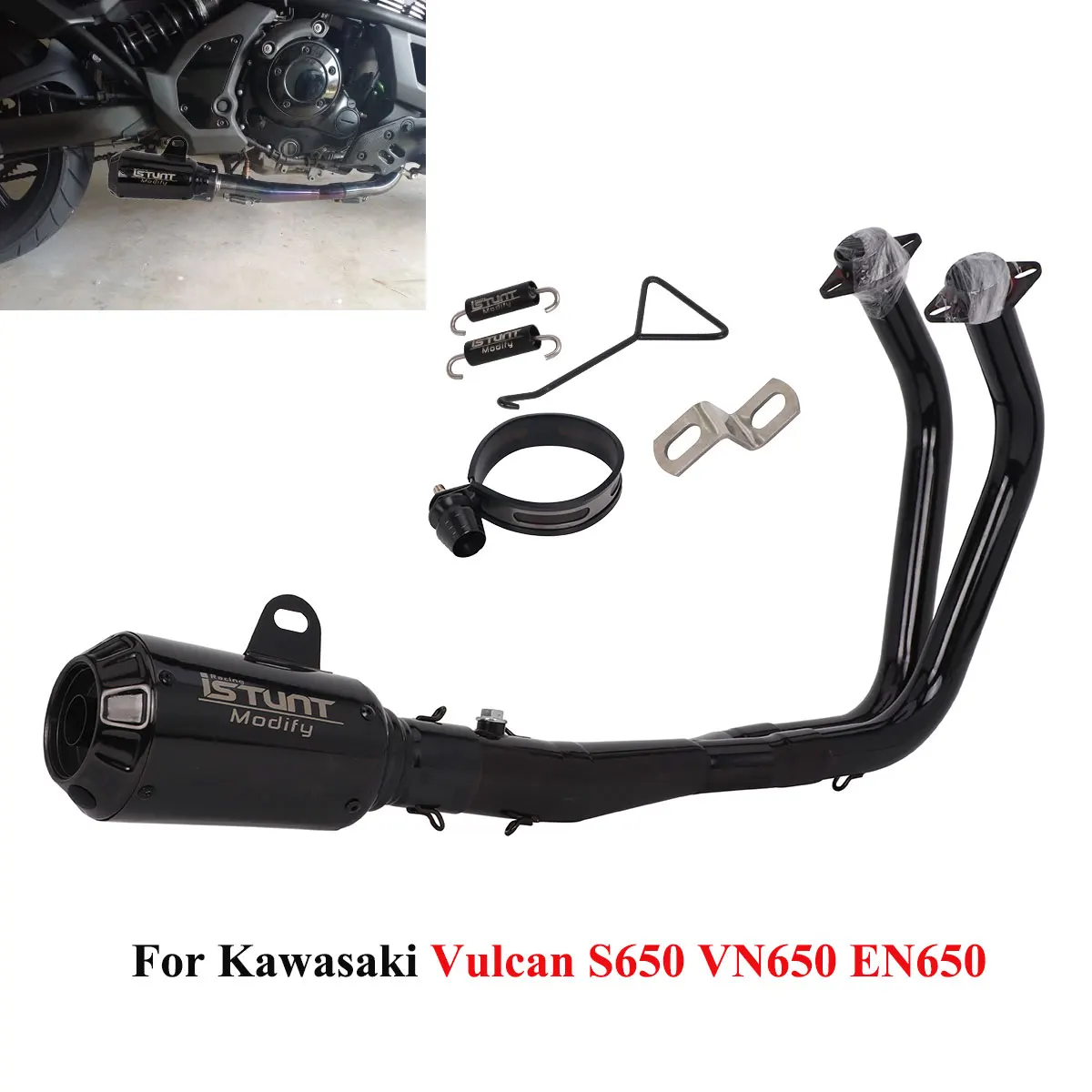 

Full System For Kawasaki Vulcan S650 VN650 EN650 All Years Motorcycle Exhaust Header Escape Vulcan Exhaust Black Muffler