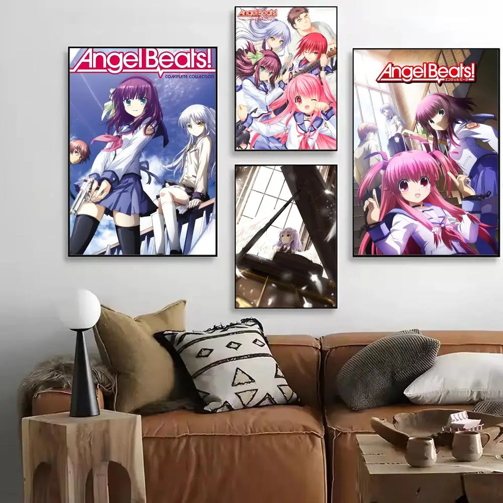 Anime A-Angel Beats Poster Art HD Art Sticky Wall Waterproof Home Living Room Bar Decoration