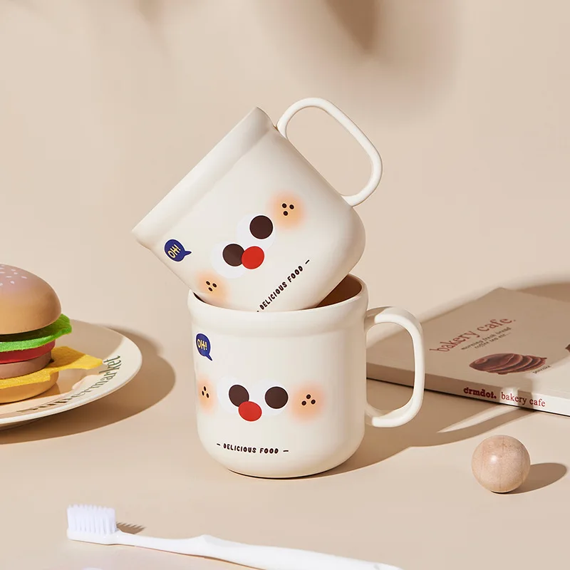 Plastic Tooth Brushing Cup, Tooth Washing Tank, Toothbrush Cup, Household Cute Cartoon Boy and Girl Anti-drop Mouthwash Cup