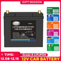 46B24L/R LiFePO4 Engine Battery 12V BMS Board Car Starter Battery Lithium Iron Phosphate Batteries Lighter Batteria Pack