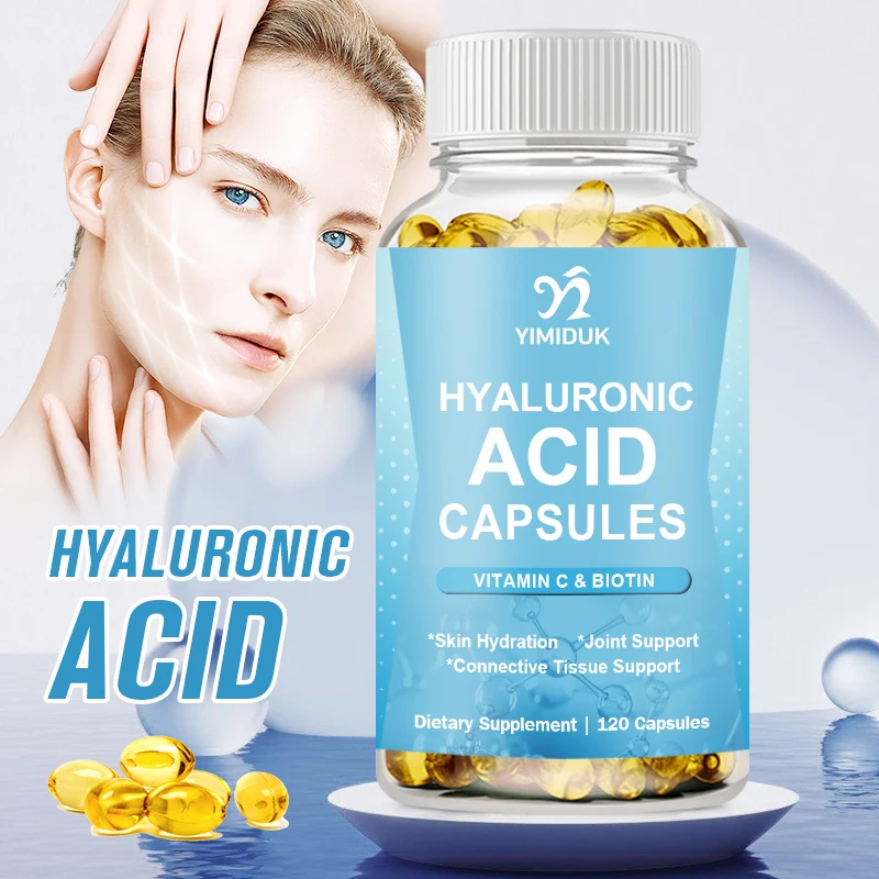 

Hyaluronic Acid 250mg with Biotin 5000mcg & Vitamin C 25mg 3 In 1 Support Skin Hydration Joint Lubrication Hair & Eye Health