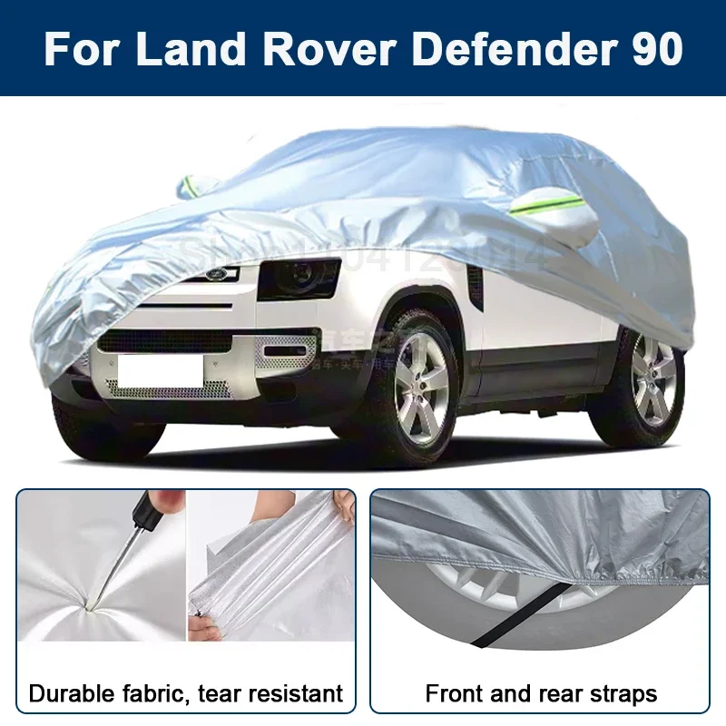

Всепогодный чехол для автомобиля Land Rover Defender 90 с отражающими полосами, водонепроницаемый, снегозащитный, пылезащитный, с защитой от УФ-излучения, автозапчасти