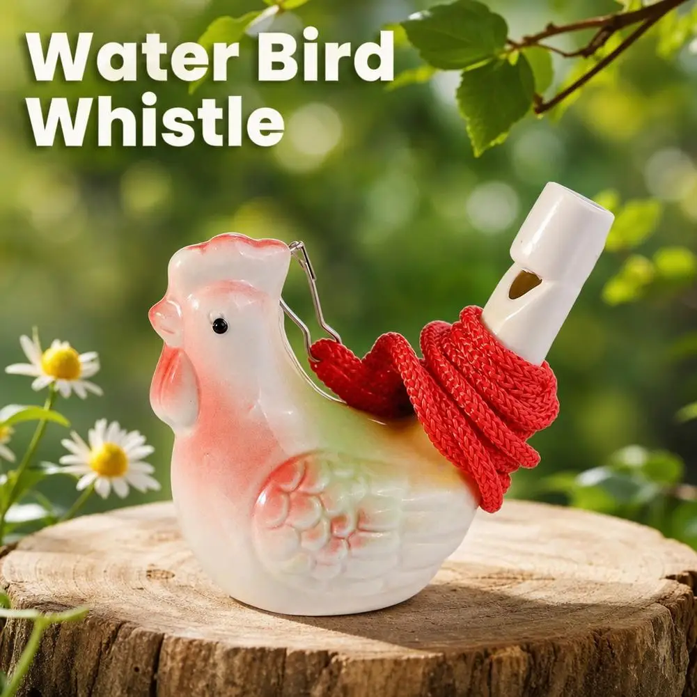 6pcs Bird Whistle Water Musical Ceramic Set Colorful Animal Shape Early Learning Bath Noise Maker Party Favor