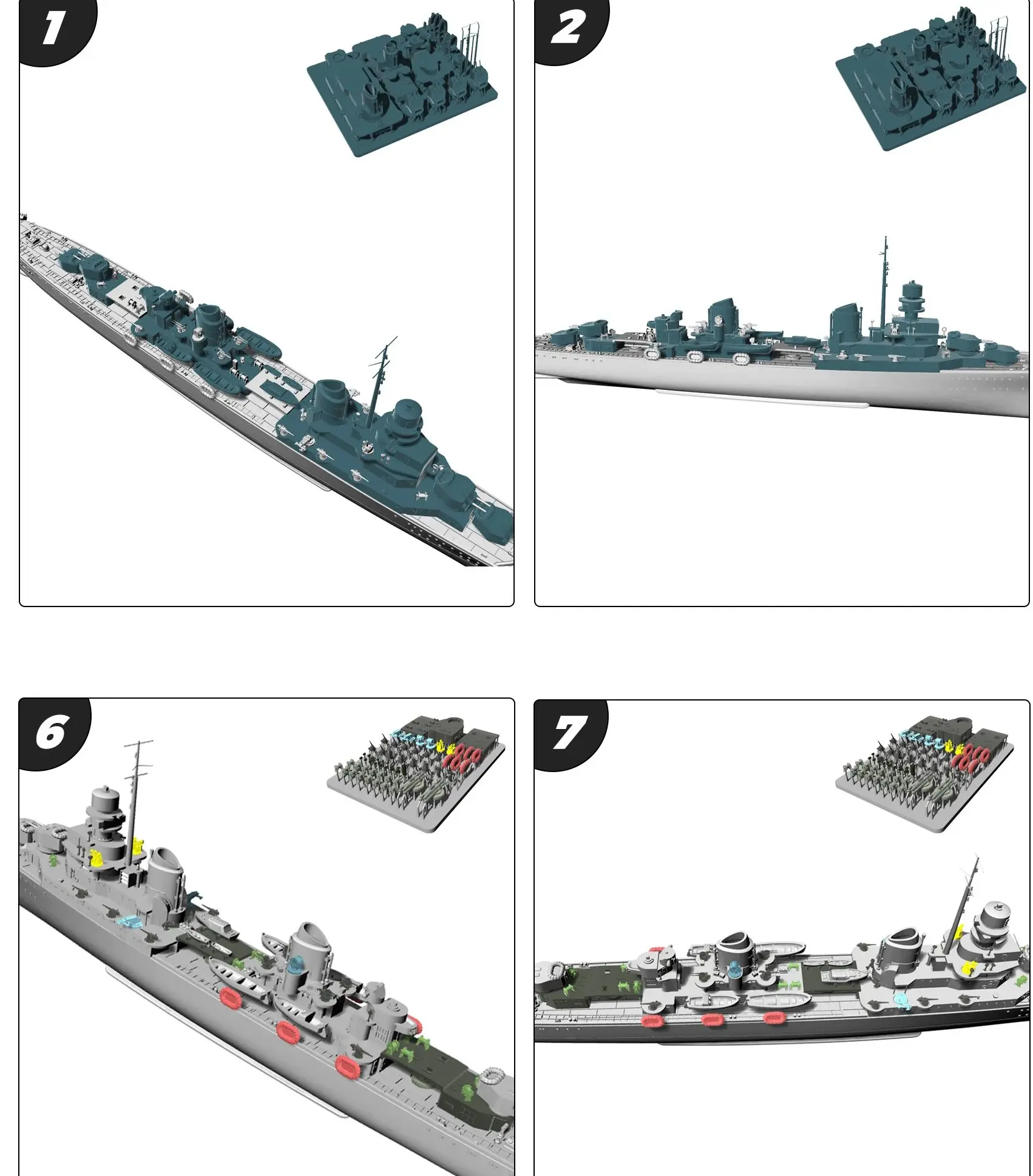 

Италия Capitani Romani Classe 1942 Light Cruiser Full Hull SSMODEL SSC515 1/300 1/400 1/450 1/600 Комплект военной модели