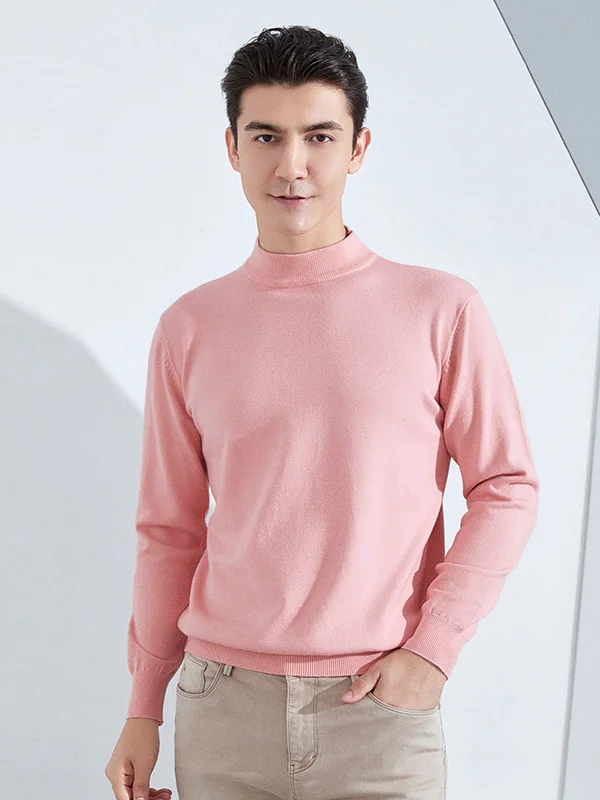 Men's Autumn Winter Thiened Woolen Sweater Casual Slim Fit Knitted Sweater f High Collar Loose Velvet irt Base Layer