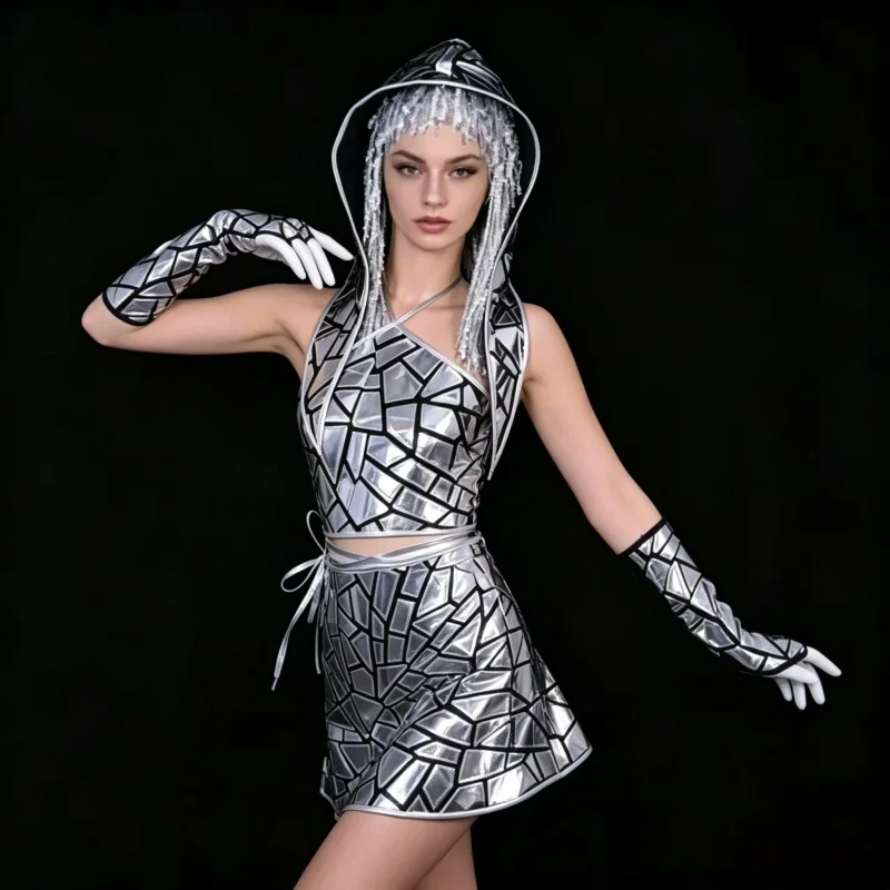 mini-jupe-sexy-pour-femme-avec-sequins-laser-argentes-et-crop-top-–-tenue-de-scene-pour-boite-de-nuit-soiree-festival-performance