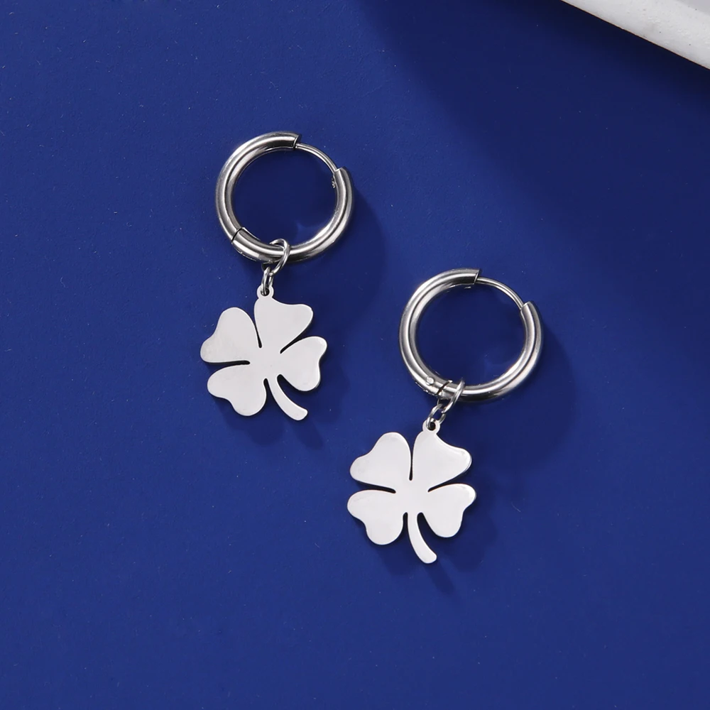 Dawapara Lucky Four Leaf Clover Women Earrings Irish Knot Shamrock Charm Stainless Steel Jewelry Valentine's Day Gift - view 5