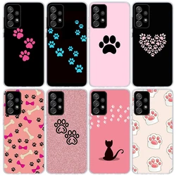 Cat Dog paw design Phone Case For Samsung Galaxy A17 A57 A37 A16 A26 A36 A56 A15 A25 A35 A55 A14 A13 A54 A53 A34 A24 A33 A23 Gal