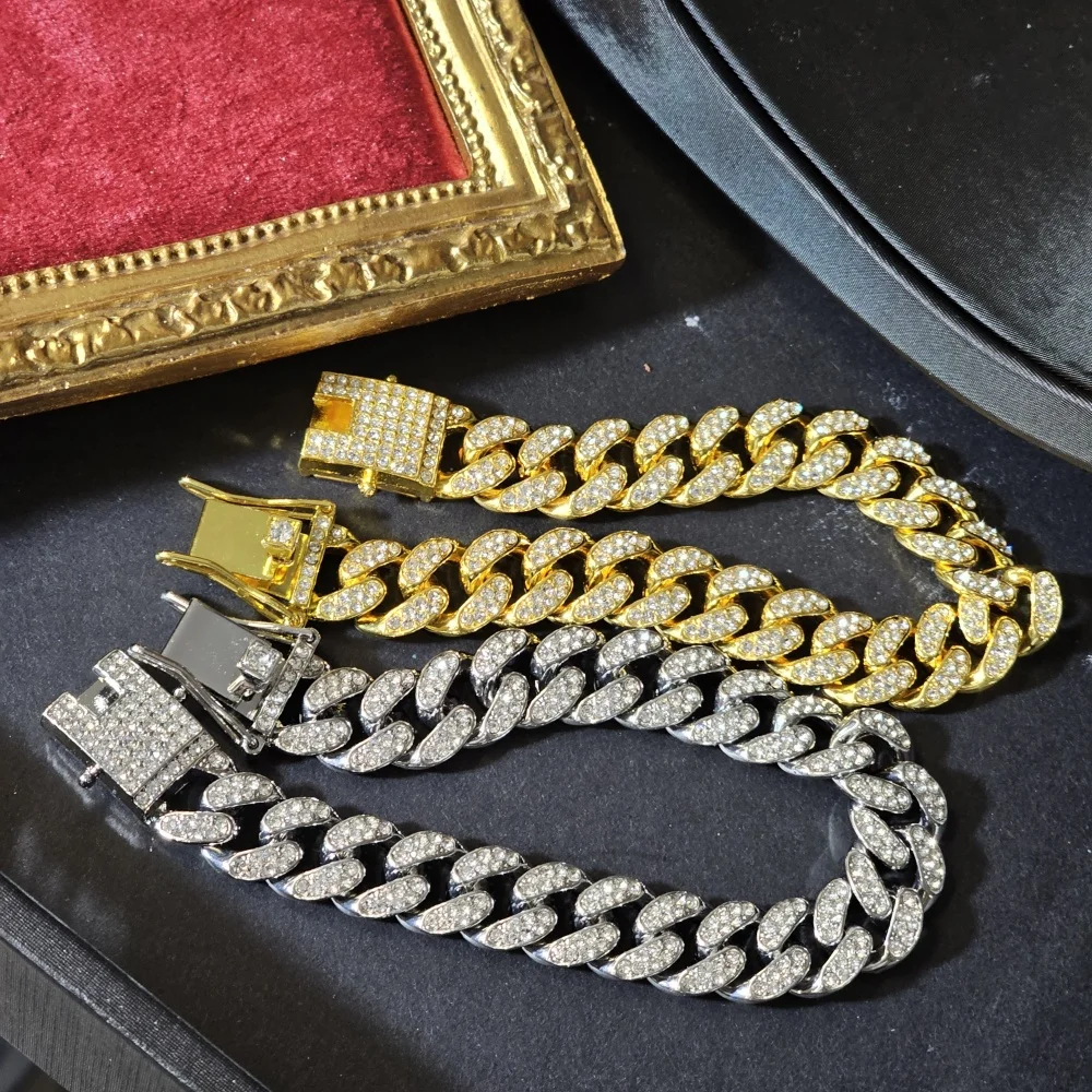 

ICEC кубинский браслет-звено 12 мм, ручная цепочка, роскошный аксессуар, подходящий для мужчин и женщин, повседневный наряд