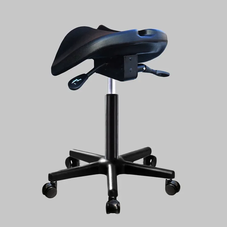 Ergonomic Hydraulic Saddle Stool, Office Wheel Doctor Chair, Rolling Adjustable Height, Clinic Dentist Spa Chair